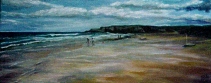 oil painting of the beach at South Shields